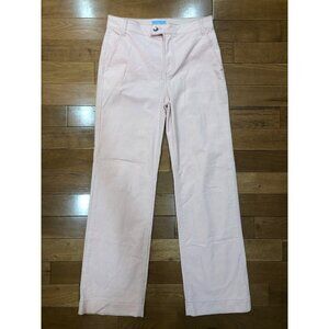 Draper James RSVP High Rise Wide Leg Soft Pink Corduroy Trousers Size 10